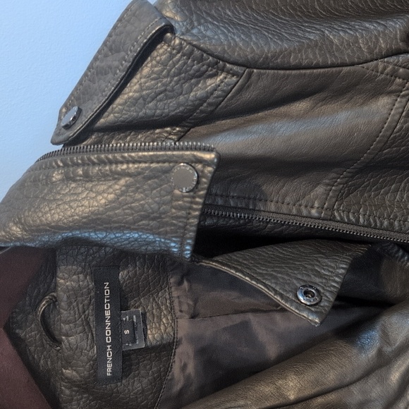 FRENCH CONNECTION vegan leather moto coat - Picture 2 of 4